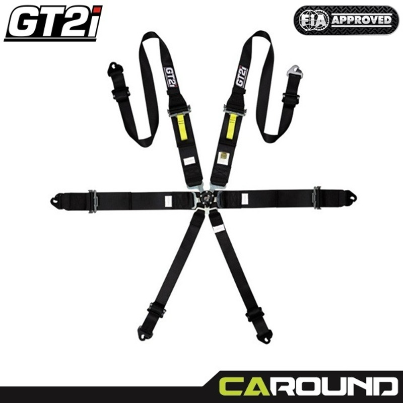 GT2i 레이스 - 6점식 레이싱 벨트 Racing harness (FIA 인증) - 블랙
