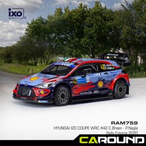 ixo 1:43 현대 i20 쿠페 WRC No.43 에스토니아 랠리 2020 - C.Breen/P.Nagle