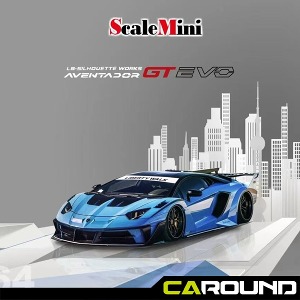 스케일미니 1:64 LB 실루엣웍스 람보르기니 아벤타도르 GT EVO - 블루 (레진모델)