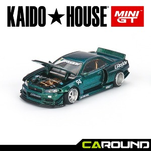 KaidoHouse x 미니지티(KHMG074) 1:64 닛산 스카이라인 GT-R (R34) 카이도 웍스 GReddy V1 - 그린